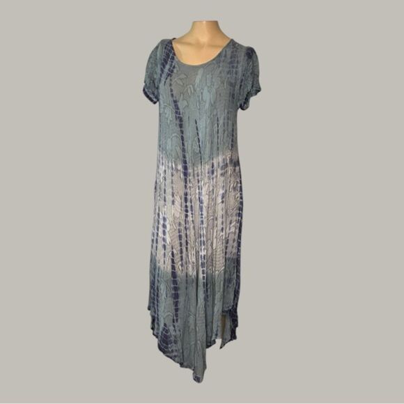 Advance Apparels Tie-Dye Asymmetrical Rayon Dress – Free Size - Picture 1 of 6